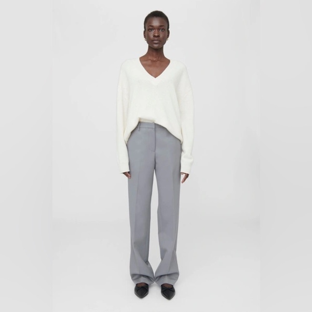 Anine Bing Gray Wide Leg Pants